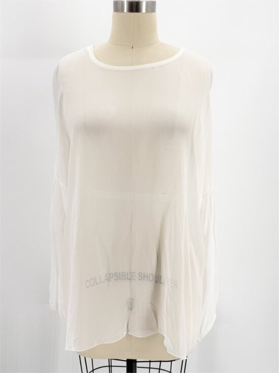 quelques choses Tops - quelques choses SHEER BALLOON-SLEEVE BLOUSE